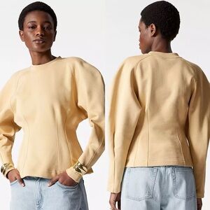 NWOT & Other Stories Volume Sleeve Sweatshirt Butter Yellow Size Small $140
